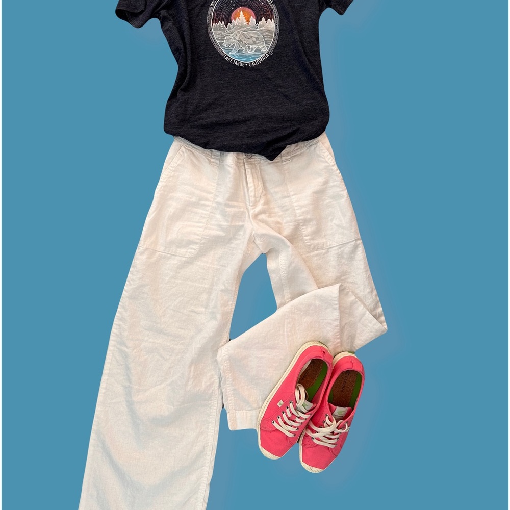 Gap linen slacks white